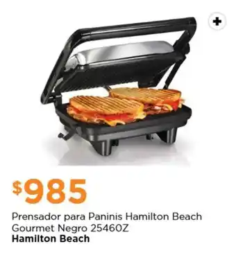 Chedraui Prensador para Paninis Hamilton Beach Gourmet Negro 25460Z oferta