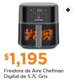 Chedraui Freidora de Aire Chefman Digital de 5.7L Gris oferta