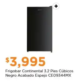 Chedraui Frigobar Continental 3.2 Pies Cúbicos Negro Acabado Espejo CE09344MX oferta