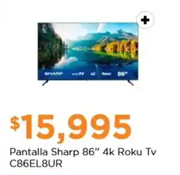 Chedraui Pantalla Sharp 86" 4k Roku Tv C86EL8UR oferta