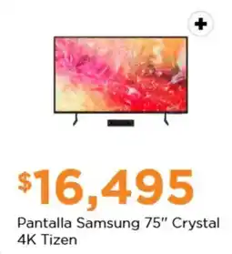 Chedraui Pantalla Samsung 75" Crystal 4K Tizen oferta