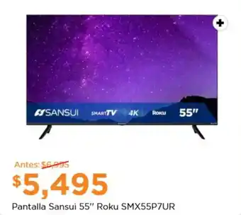 Chedraui Pantalla Sansui 55" Roku SMX55P7UR oferta