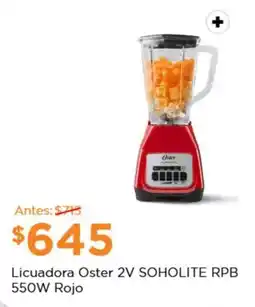 Chedraui Licuadora Oster 2V SOHOLITE RPB 550W Rojo oferta