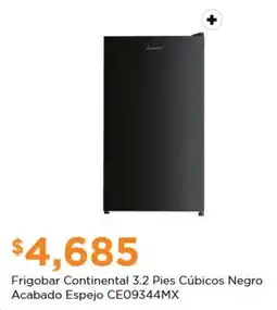 Chedraui Frigobar Continental 3.2 Pies Cúbicos Negro Acabado Espejo CE09344MX oferta