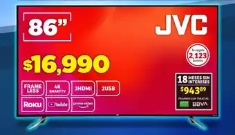 Soriana Mercado JVC Frameless 4K Smart TV 86" oferta