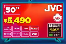 Soriana Mercado JVC 4K Smart TV 50" oferta