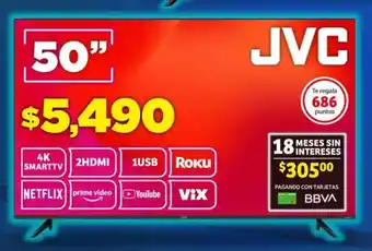 Soriana Mercado JVC 4K Smart TV 50" oferta