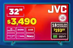 Soriana Mercado JVC 4K Smart TV 32" oferta