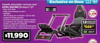 Soriana Mercado Asiento simulador carreras next LEVEL RACING fórmula F-GT oferta