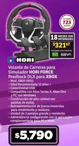 Soriana Mercado Volante de Carreras para Simulador HORI FORCE Feedback DLX para XBOX oferta