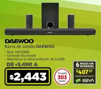 Soriana Mercado Barra de sonido DAEWOO Mod. DW3288S oferta