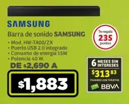 Soriana Mercado Barra de sonido SAMSUNG Mod. HW-TA00/ZX oferta