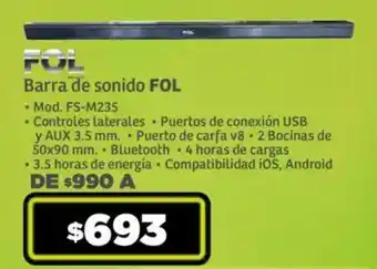 Soriana Mercado Barra de sonido FOL Mod. FS-M235 oferta