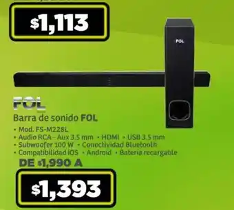 Soriana Mercado Barra de sonido FOL Mod. FS-M228L oferta