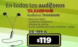 Soriana Mercado Audífonos TRANSHINE oferta