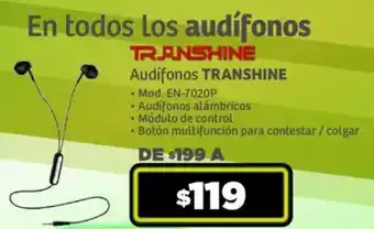 Soriana Mercado Audífonos TRANSHINE oferta