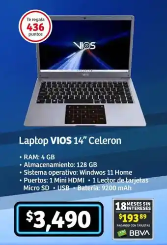 Soriana Mercado Laptop VIOS 14" Celeron oferta