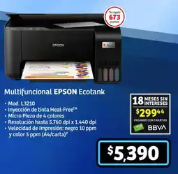 Soriana Mercado Multifuncional EPSON Ecotank Mod. L3210 oferta