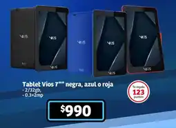 Soriana Mercado Tablet Vios 7' negra, azul o roja oferta