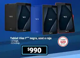 Soriana Mercado Tablet Vios 7' negra, azul o roja oferta