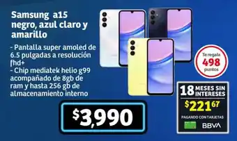 Soriana Mercado Samsung a15 negro, azul claro y amarillo oferta