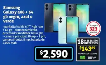 Soriana Mercado Samsung Galaxy a06 + 64 gb negro, azul o verde oferta