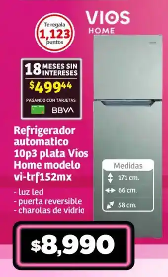 Soriana Mercado Refrigerador automatico 10p3 plata Vios Home modelo vi-trf152mx oferta