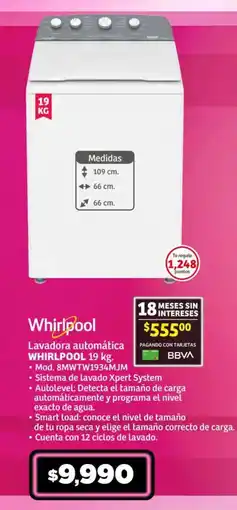 Soriana Mercado Lavadora automática WHIRLPOOL oferta