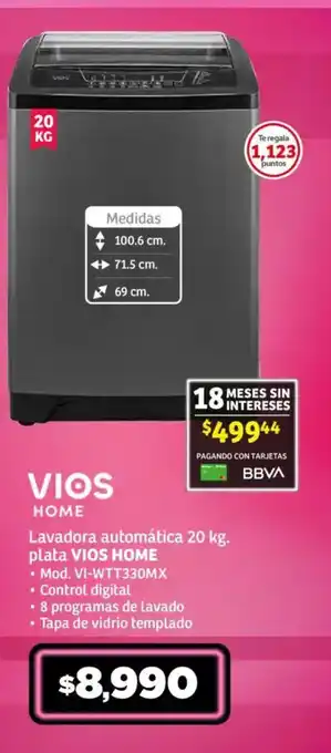 Soriana Mercado Lavadora automática 20 kg. plata VIOS HOME oferta