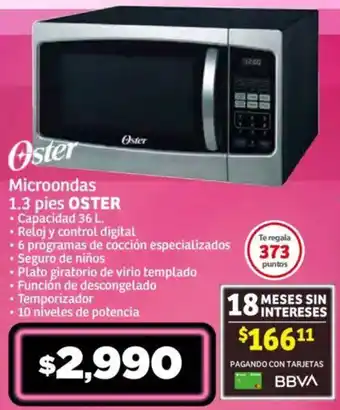 Soriana Mercado Microondas 1.3 pies OSTER oferta