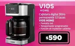 Soriana Mercado Cafetera digital filtro permanente 12 tazas VIOS HOME oferta