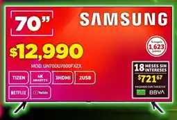 Soriana Híper Samsung mod. un70du7000fxzx oferta