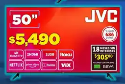 Soriana Híper JVC 4K Smart TV 50" oferta