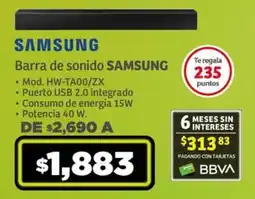 Soriana Híper Barra de sonido SAMSUNG Mod. HW-TA00/ZX oferta