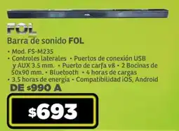 Soriana Híper Barra de sonido FOL Mod. FS-M235 oferta