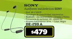 Soriana Híper Audífonos Inalámbricos SONY Mod. WI-C100/B oferta