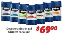 Soriana Híper Gillette desodorantes en gel oferta