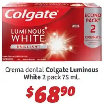 Soriana Híper Colgate luminous white crema dental oferta