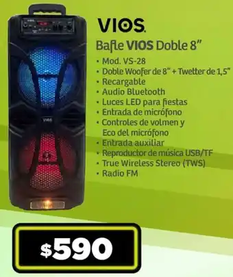 Soriana Híper Vios bafle doble 8" oferta