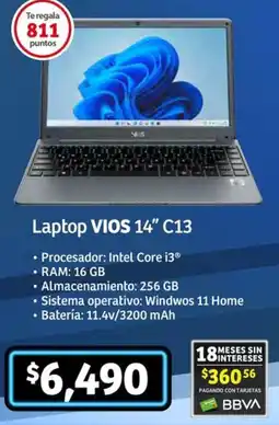 Soriana Híper Vios laptop 14″ c13 oferta