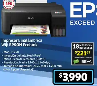 Soriana Híper Epson ecotank impresora inalámbrica wifi oferta