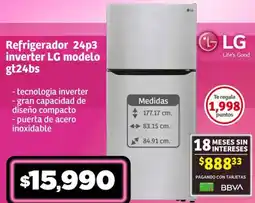 Soriana Híper LG Refrigerador 24p3 inverter oferta