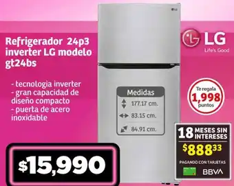 Soriana Híper LG Refrigerador 24p3 inverter oferta