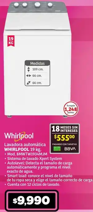 Soriana Híper Whirlpool lavadora automática oferta