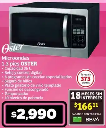 Soriana Híper Oster microondas oferta