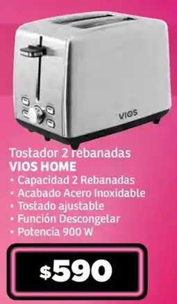 Soriana Híper Vios home tostador 2 rebanadas oferta