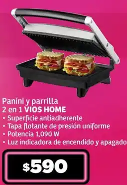 Soriana Híper Vios home panini y parrilla 2 en 1 oferta