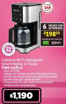 Soriana Híper Pink garlic cafetera wi-fi inteligente smart digital oferta