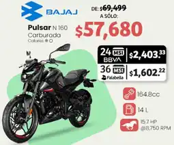 Soriana Híper Bajaj pulsar N 160 carburada oferta