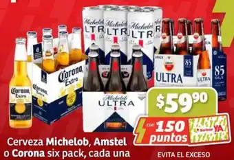 Soriana Híper Cerveza michelob, amstel o corona oferta